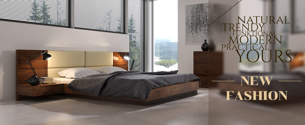 New fashion - modern bed with bedding container