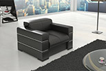 Modern armchair 110 cm in leather furniture set Elegance