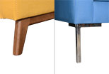 In the sofas Martinelli there are two types of legs: beech or chrome
