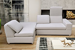 Corner sofa with lifting headrests Domino 245 x 160 cm