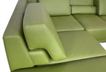 corner sofa in lime leather
