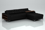black leather corner sofa