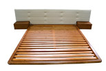 Genesi wooden bed with a rack