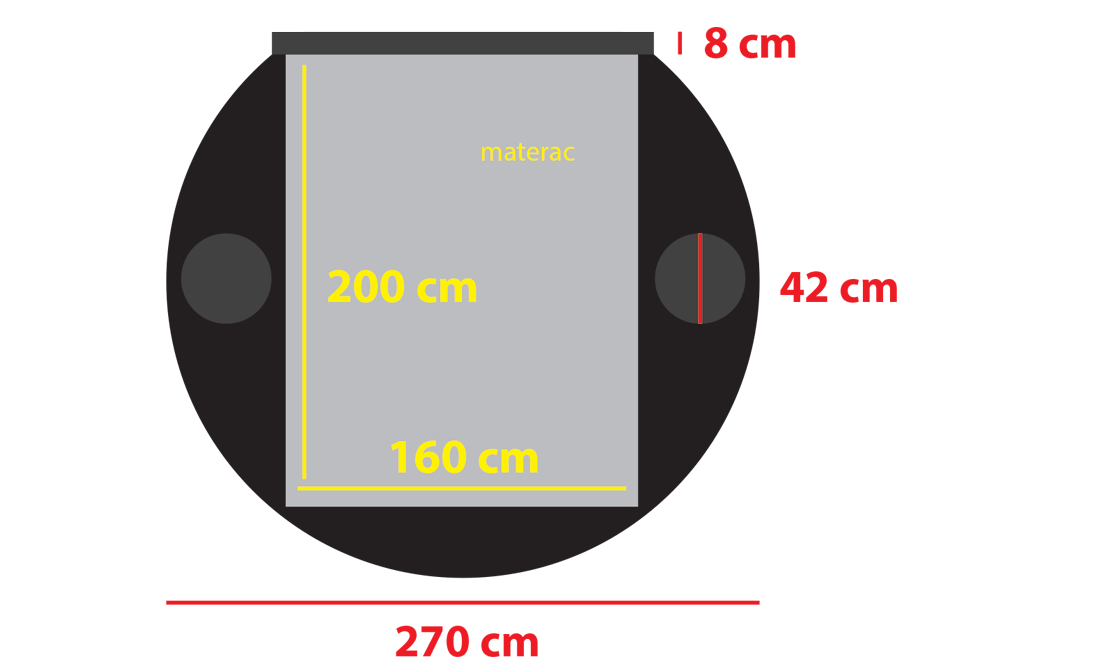diameter of the bed: 270 cm